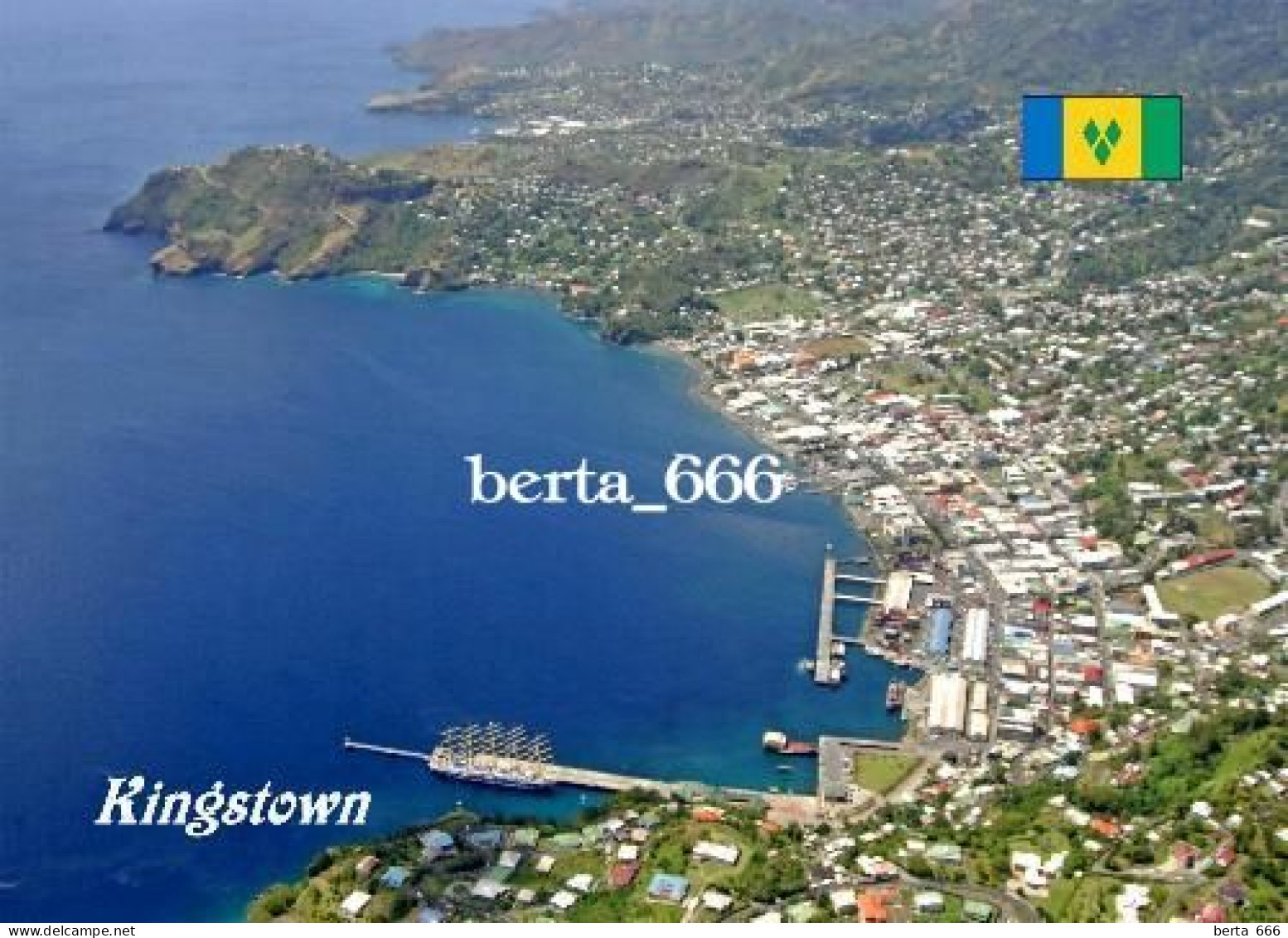 Saint Vincent And Grenadines Kingstown Aerial View New Postcard - San Vicente Y Las Granadinas