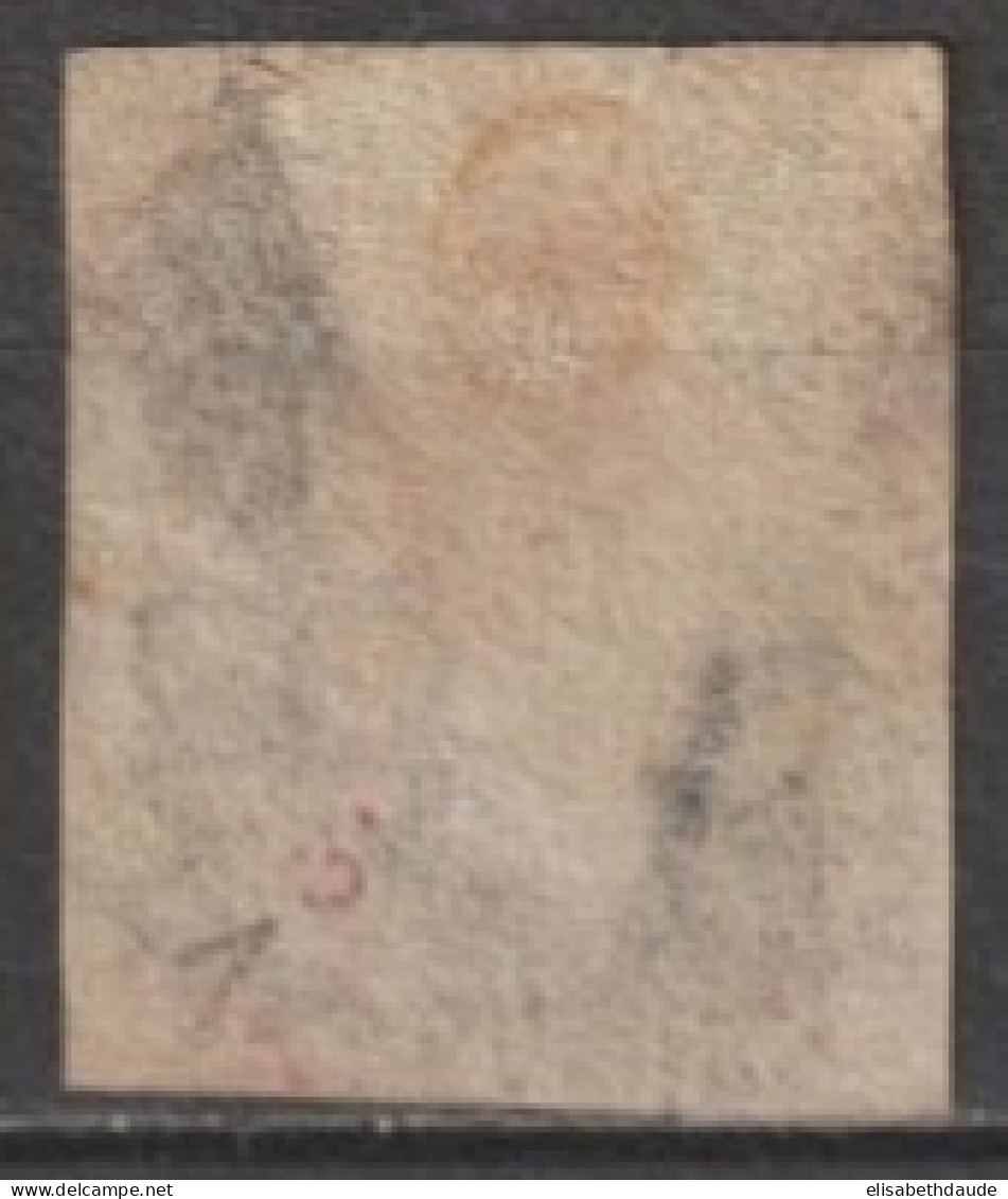 1840 - RARE YVERT N°1 BLACK PENNY OBLITERE (LEGER PELURAGE) - COTE = 325 EUR - Usados