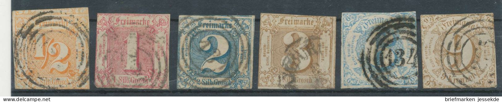 Lot Thurn Taxis Michel No. 28, 29, 30, 31, 33, 34 Gestempelt - Used