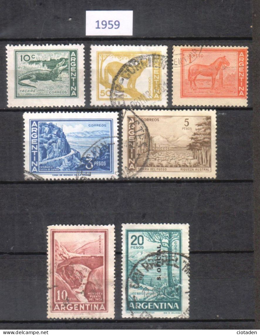 Argentine - 1959 - Vues Diverses - 7 Timbres - Usados