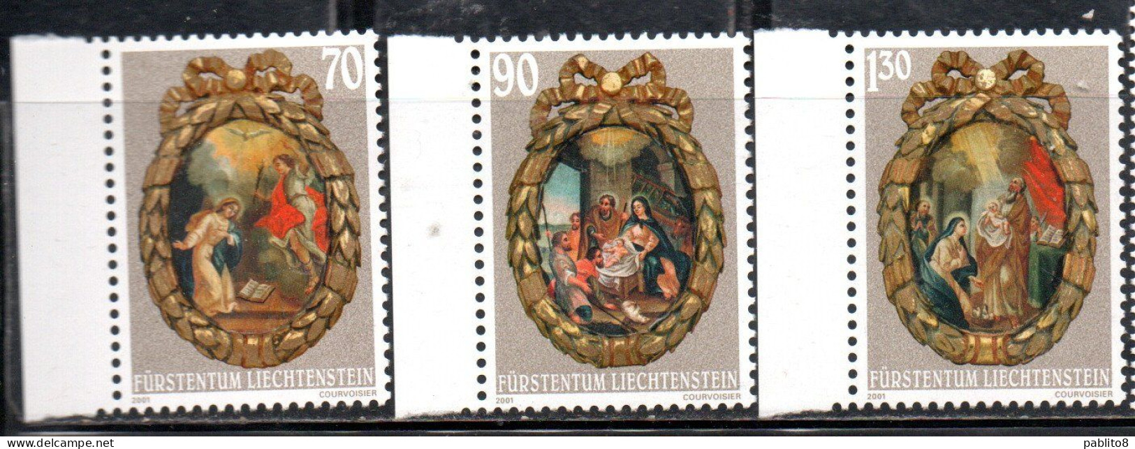 LIECHTENSTEIN 2001 CHRISTMAS NATALE NOEL WEIHNACHTEN NAVIDAD COMPLETE SET SERIE COMPLETA MNH - Unused Stamps