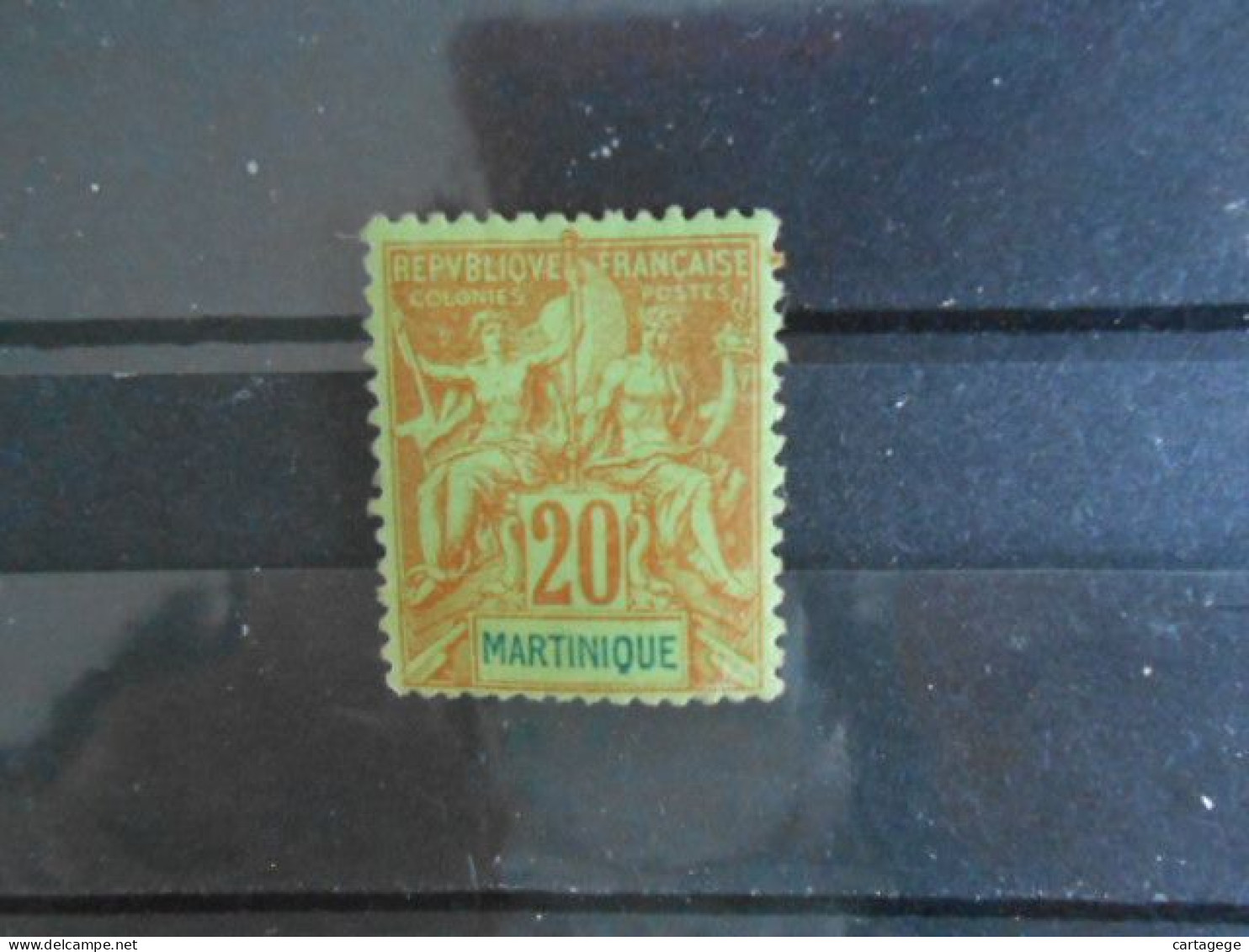 MARTINIQUE YT 37 - TYPE DUBOIS 20c. Brique S.vert* - Unused Stamps