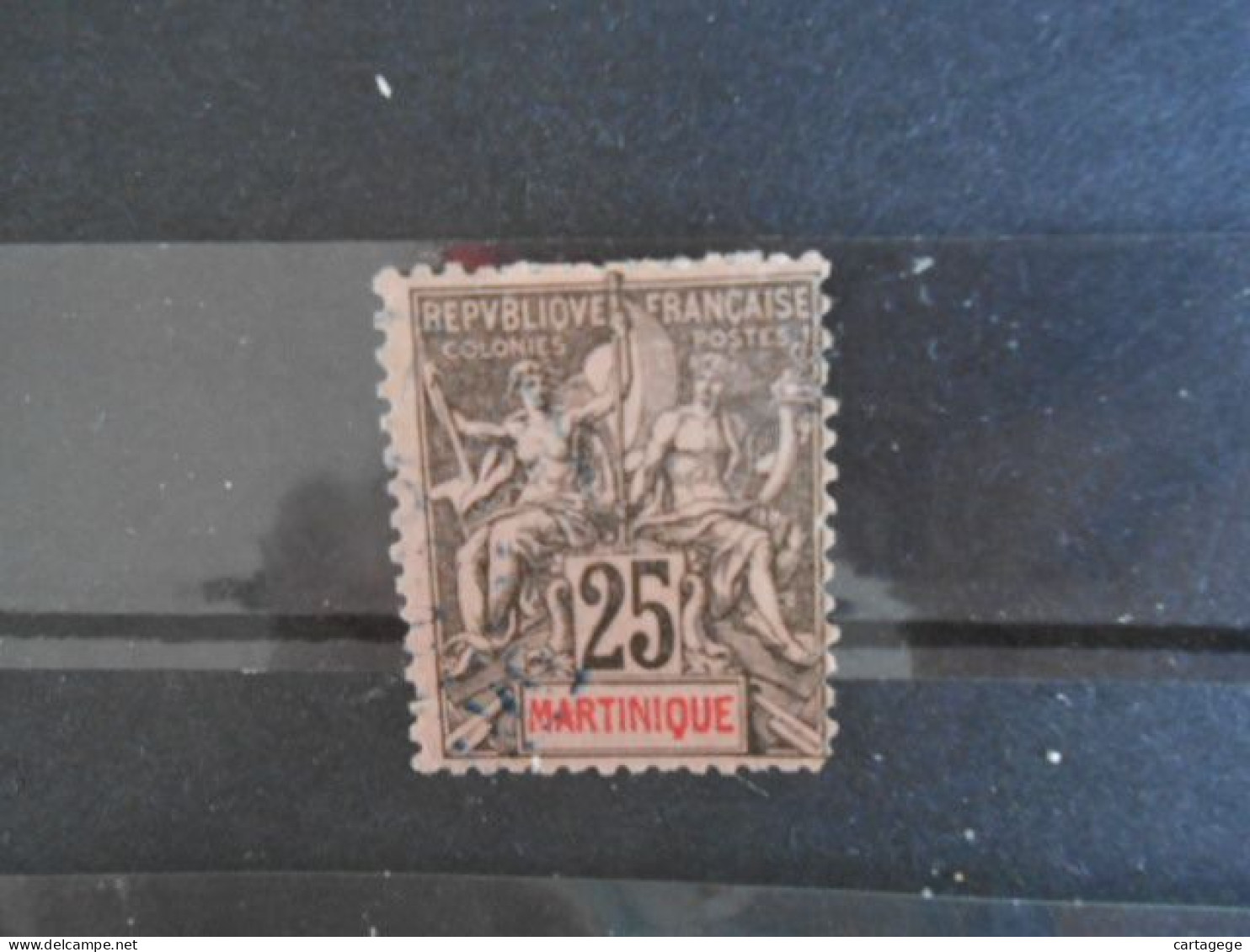 MARTINIQUE YT 38 - TYPE DUBOIS 25c. Noir S.rose - Used Stamps