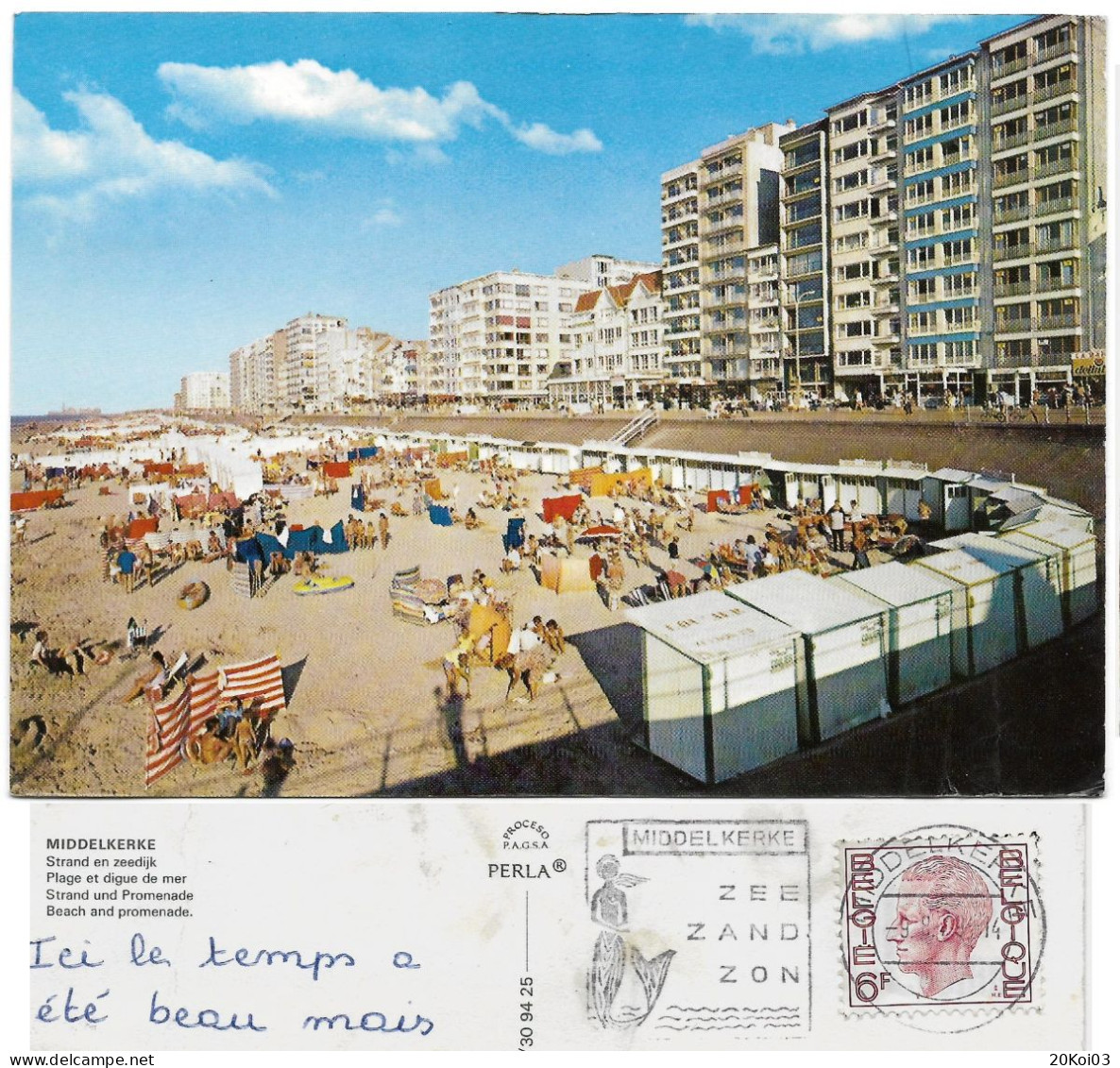 Middelkerke Strand En Zeedijk, Plage Et Digue De Mer_1979 Timbre 6F_CPSM - Middelkerke