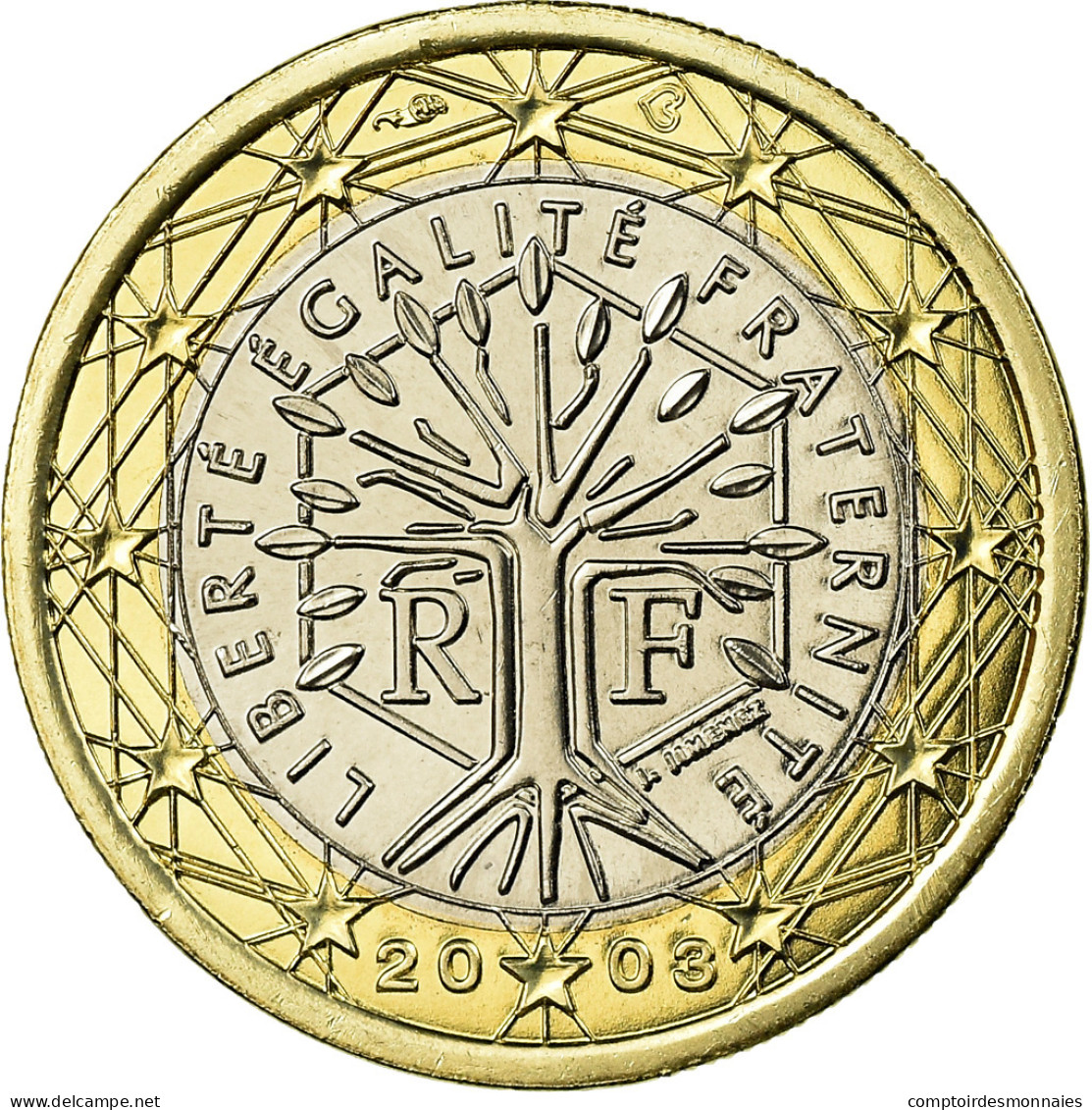 France, Euro, 2003, FDC, Bi-Metallic, KM:1288 - France
