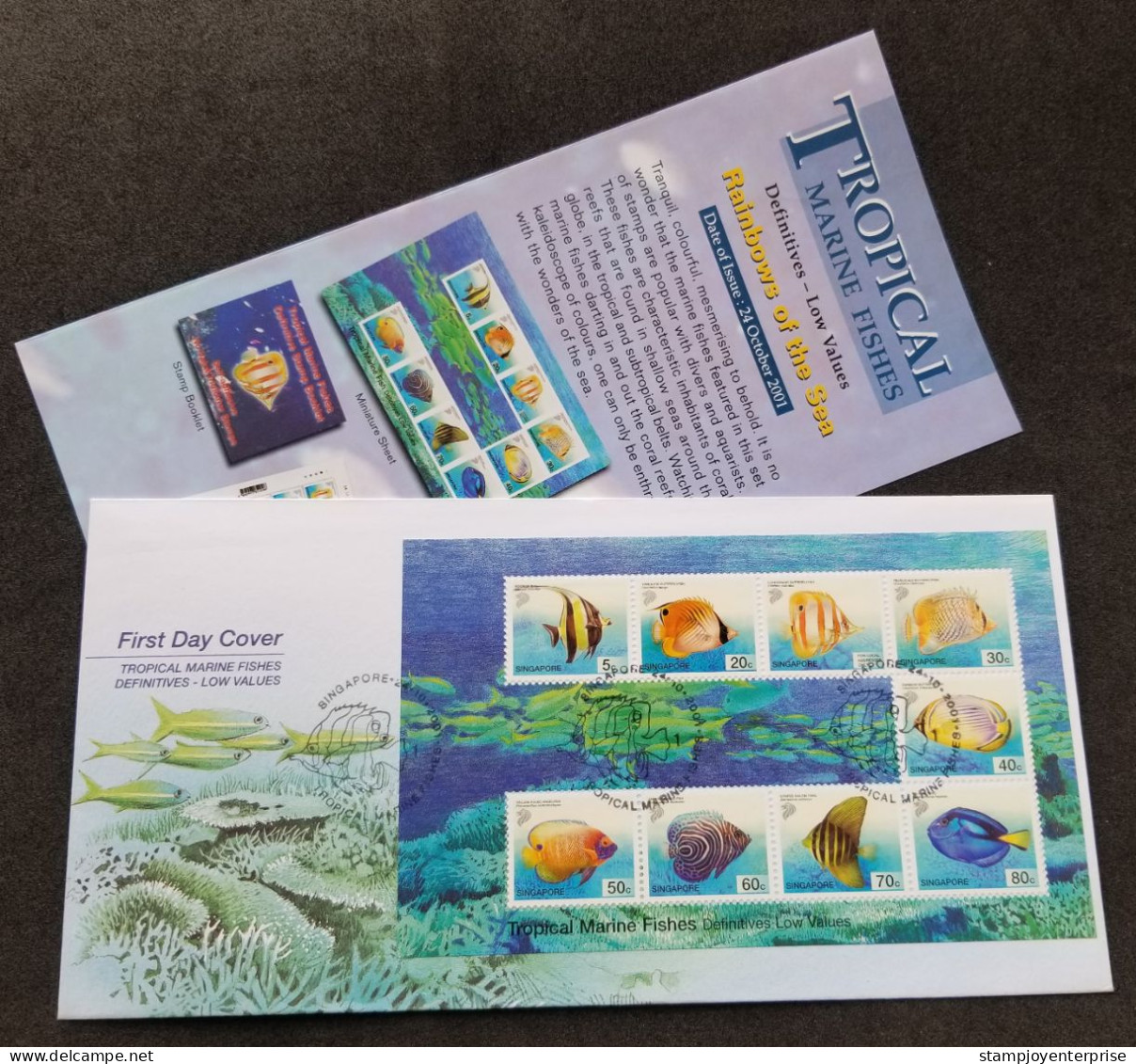 Singapore Tropical Marine Fishes 2001 Fish Coral Reef Sea (FDC) - Singapore (1959-...)