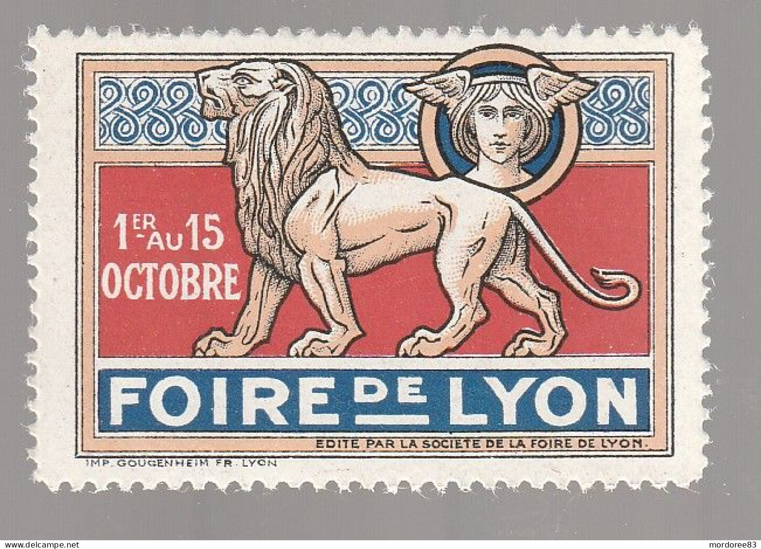 VIGNETTE FOIRE DE LYON 1ER AU 15 OCTOBRE NEUF** - Otros & Sin Clasificación