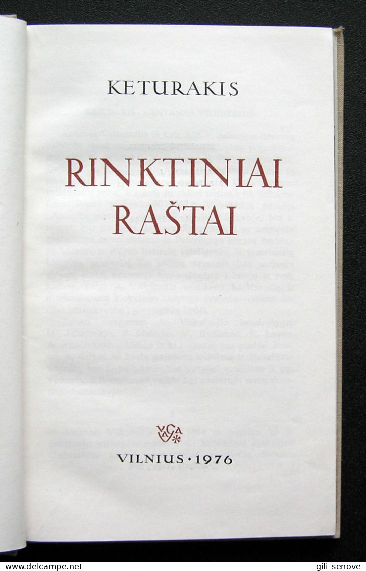 Lithuanian Book / Rinktiniai Raštai By Keturakis 1976 - Culture