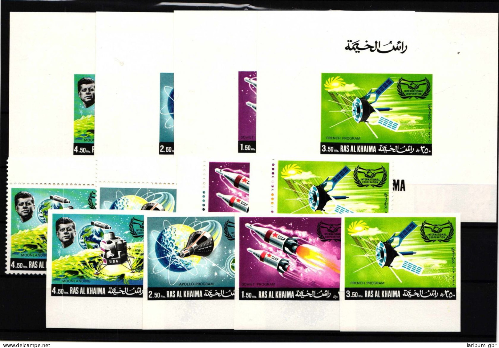 Ras Al Khaima 317-320 A+B+Einzelblöcke, Block 72 A+B Postfrisch Raumfahrt #HP589 - Ras Al-Khaimah