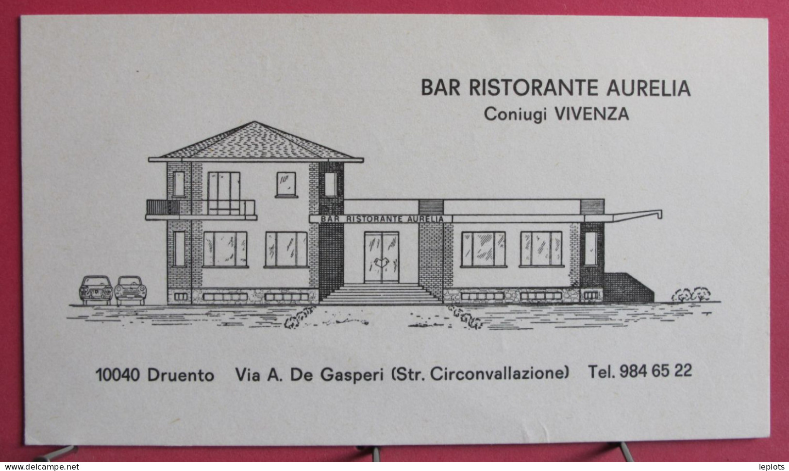Italie - Druento - Carte Visite Bar Ristorante Urelia - Coniugi Vivenza - Tarjetas De Visita