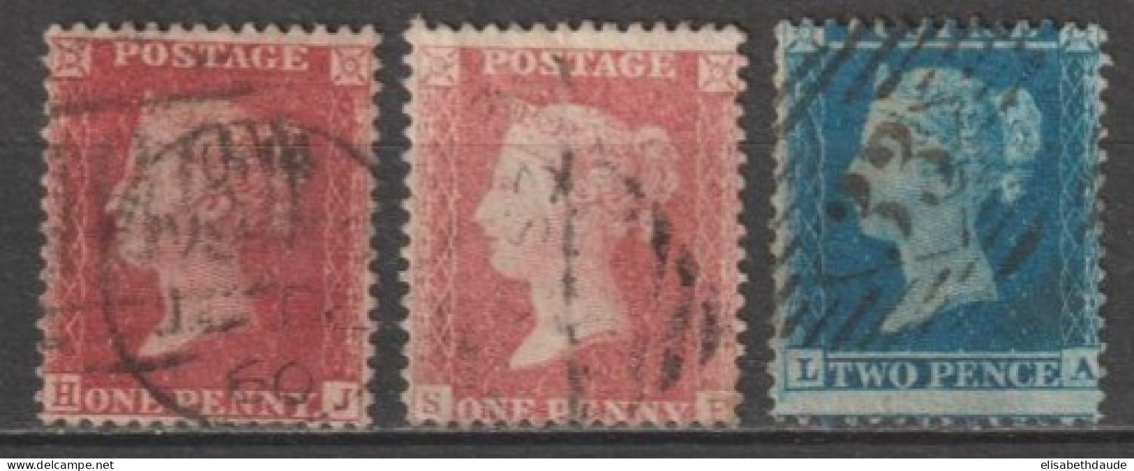 1854 - RARE YVERT N°14 + 14A +15  OBLITERES - - Gebruikt