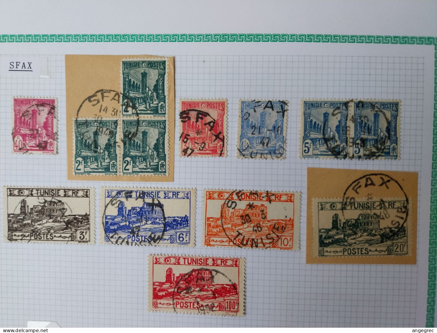 Tunisie Lot Timbre Oblitération Choisies Sfax Dont Fragment Voir Scan - Used Stamps