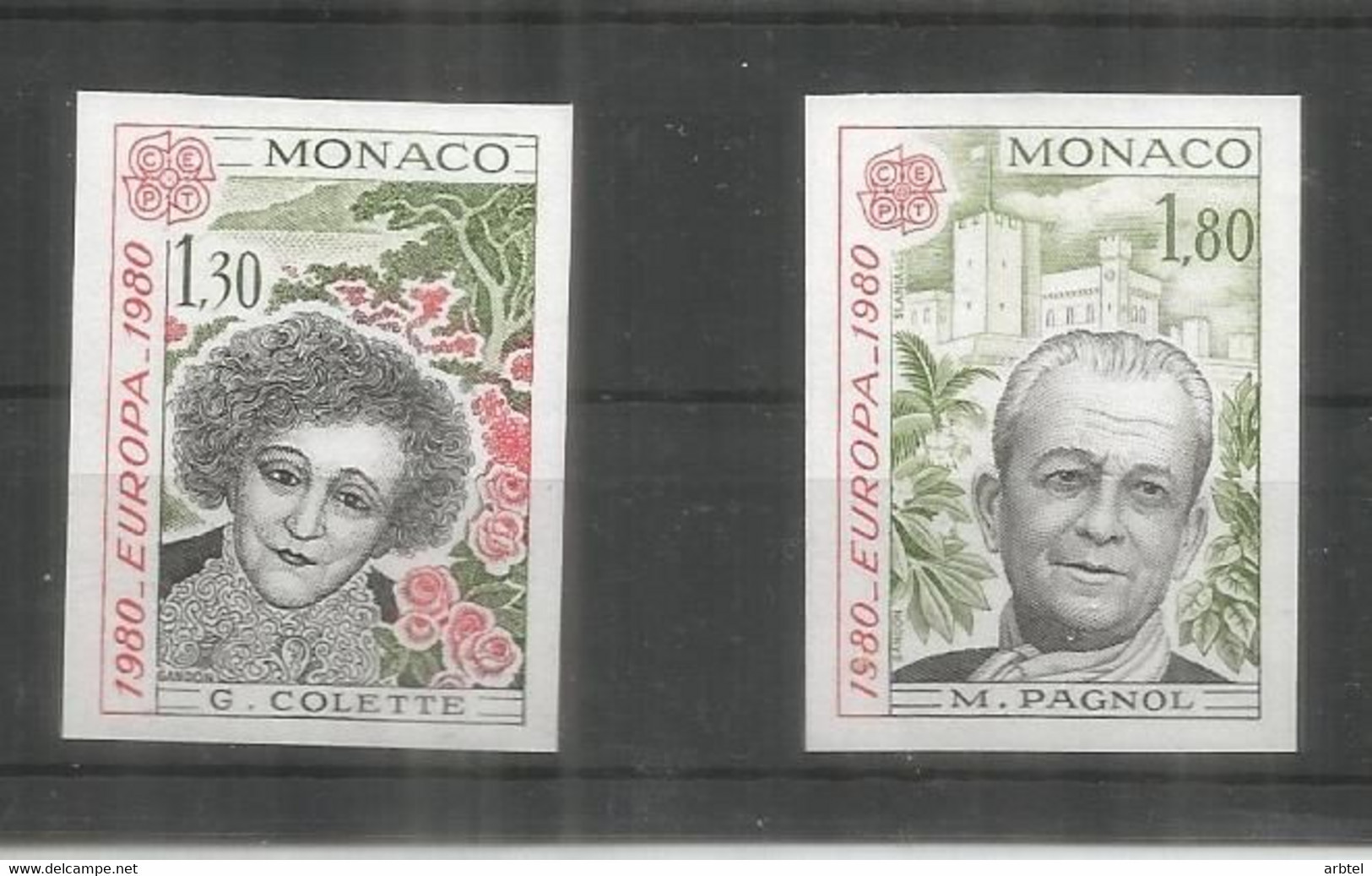 MONACO SIN DENTAR IMPERFORTAE EUROPA CEPT SLANIA COLETTE PAGNOL - 1980