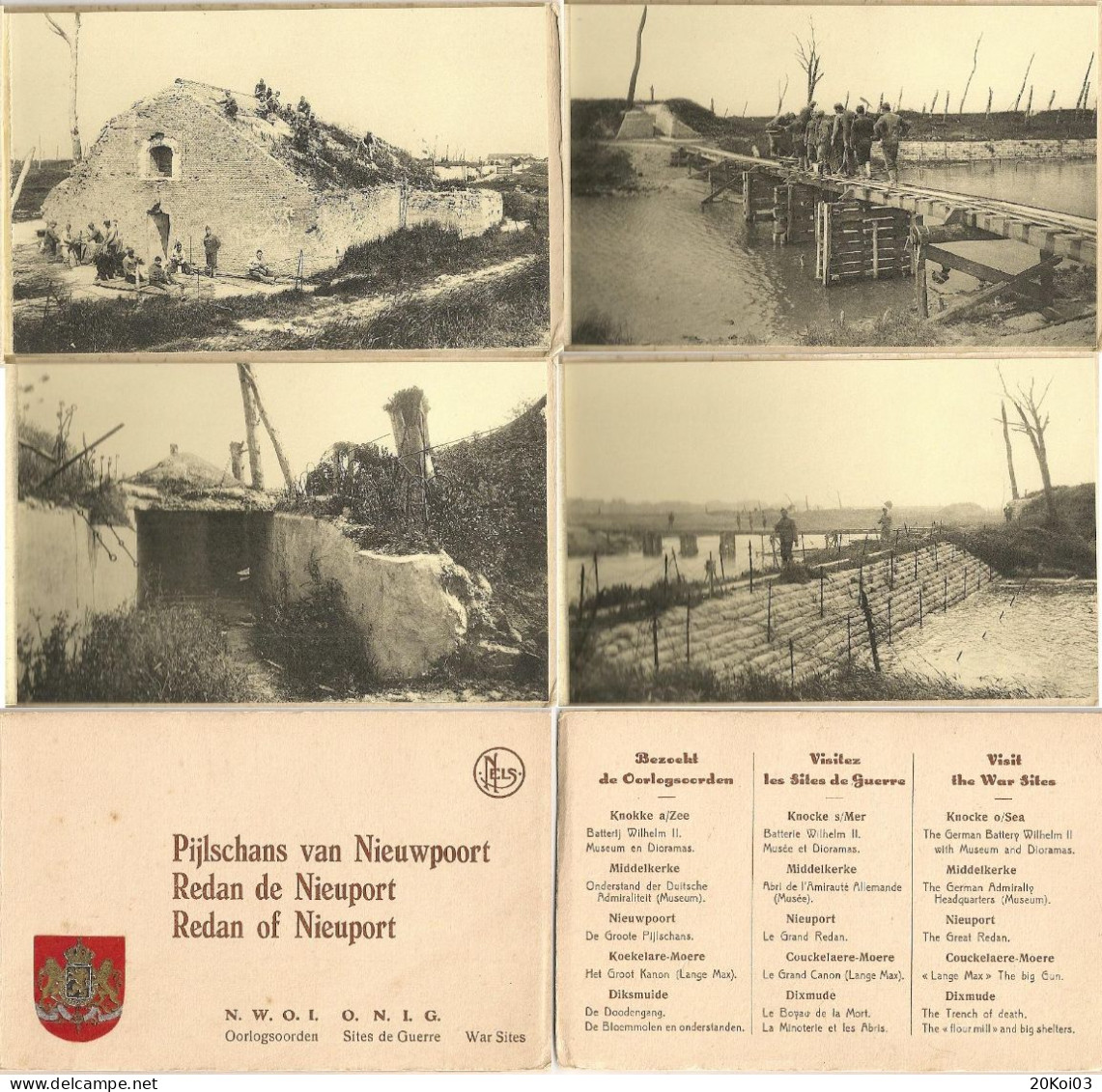 NIEUWPOORT (4Cartes) Redan Nieuport, NWOI Oorlodsoorden, ONIG Sites De Guerre-Nels CPA - Nieuwpoort