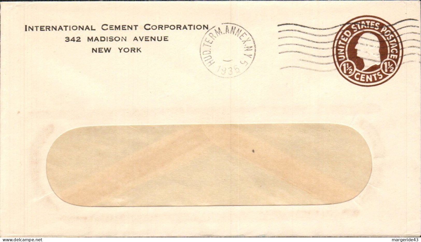 USA ETATS UNIS ENTIER LETTRE DE HUDSON TERMINAL ANNEX. NEW YORK 1935 - Lettres & Documents