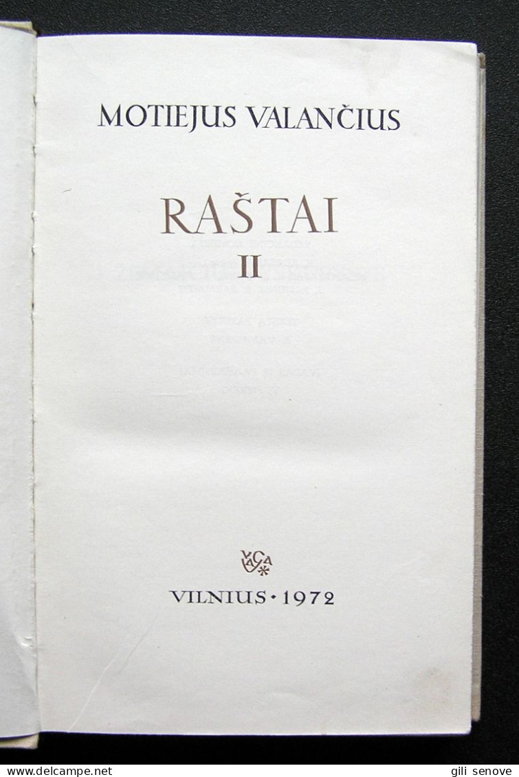 Lithuanian Book / Raštai (II Tomas) By Valančius 1972 - Kultur