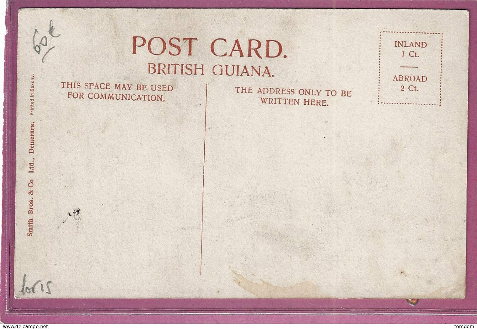 Guyane Britannique***Aboriginal Indians,British Guiana (Famille D'Indiens Aborigènes/Smith Bros & Co) - Guyana (antigua Guayana Británica)