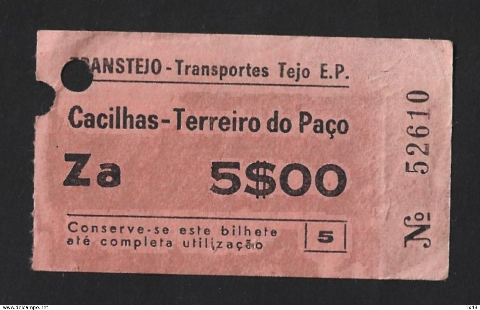 Transtejo Boat Ticket From Cacilhas, Almada / Terreiro Do Paço, Lisbon. Cross The Tagus River. Transtejo-bootticket Vanu - Europa