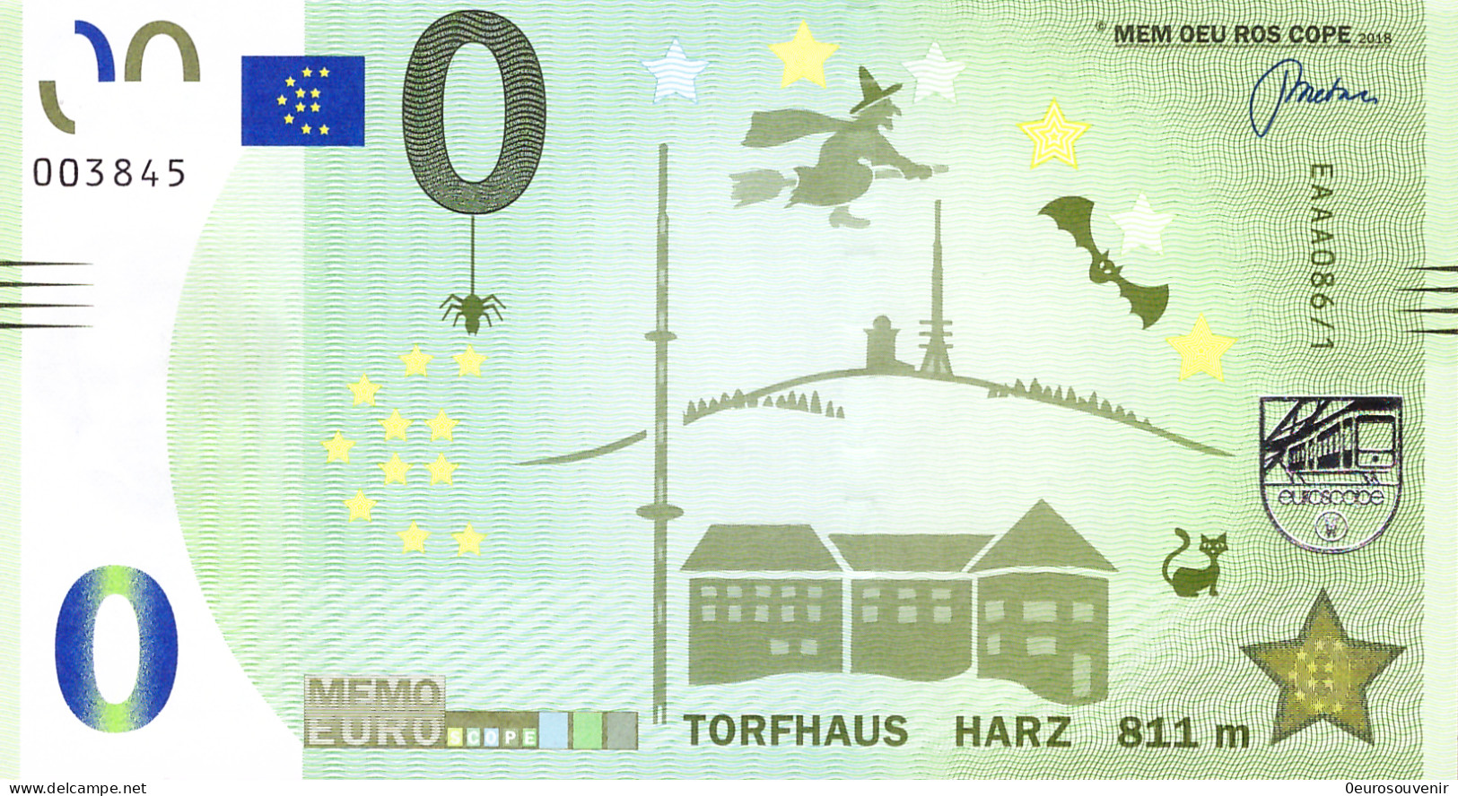 MEMO 0-Euro EAAA 086/1 TORFHAUS HARZ 811m - Essais Privés / Non-officiels