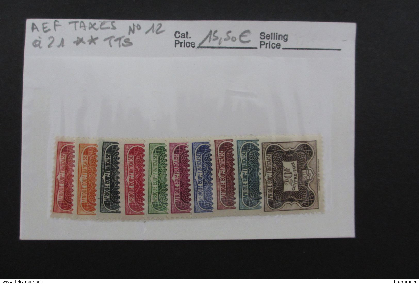A.E.F. TAXES 12 à 21 NEUF** TTB COTE 15,50 EUROS VOIR SCANS - Unused Stamps