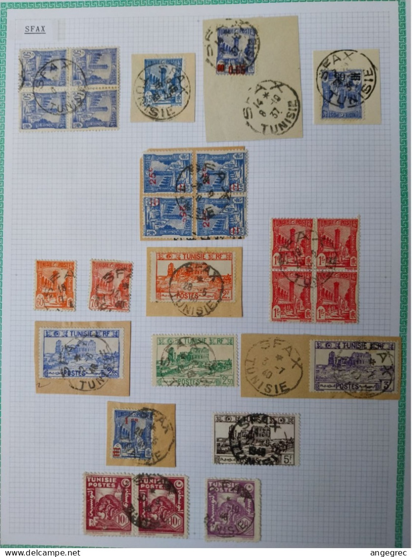 Tunisie Lot Timbre Oblitération Choisies Sfax Dont Fragment Voir Scan - Used Stamps