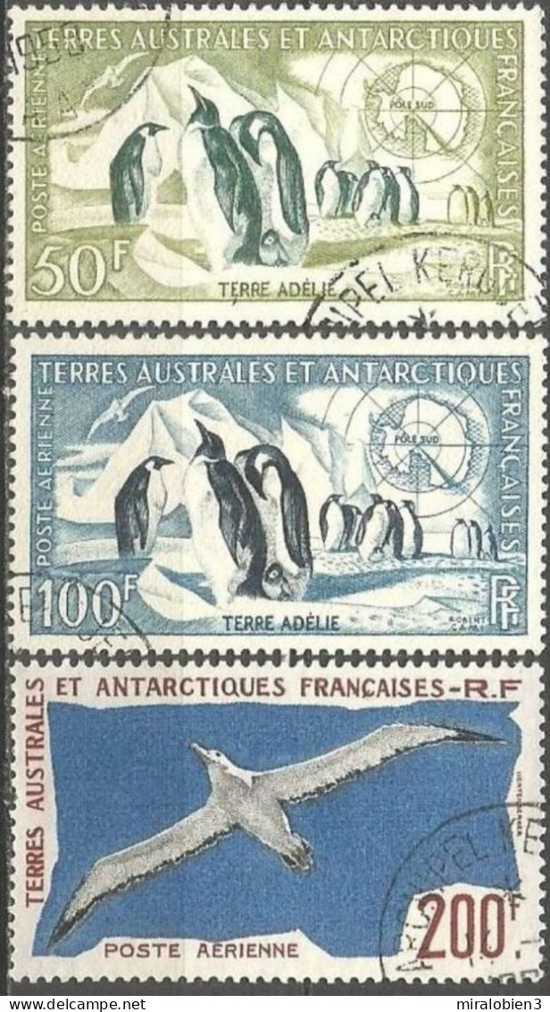 TAAF TIERRAS AUSTRALES Y ANTARTICAS FRANCESAS CORREO AEREO YVERT NUM. 2/4 SERIE COMPLETA USADA - Airmail