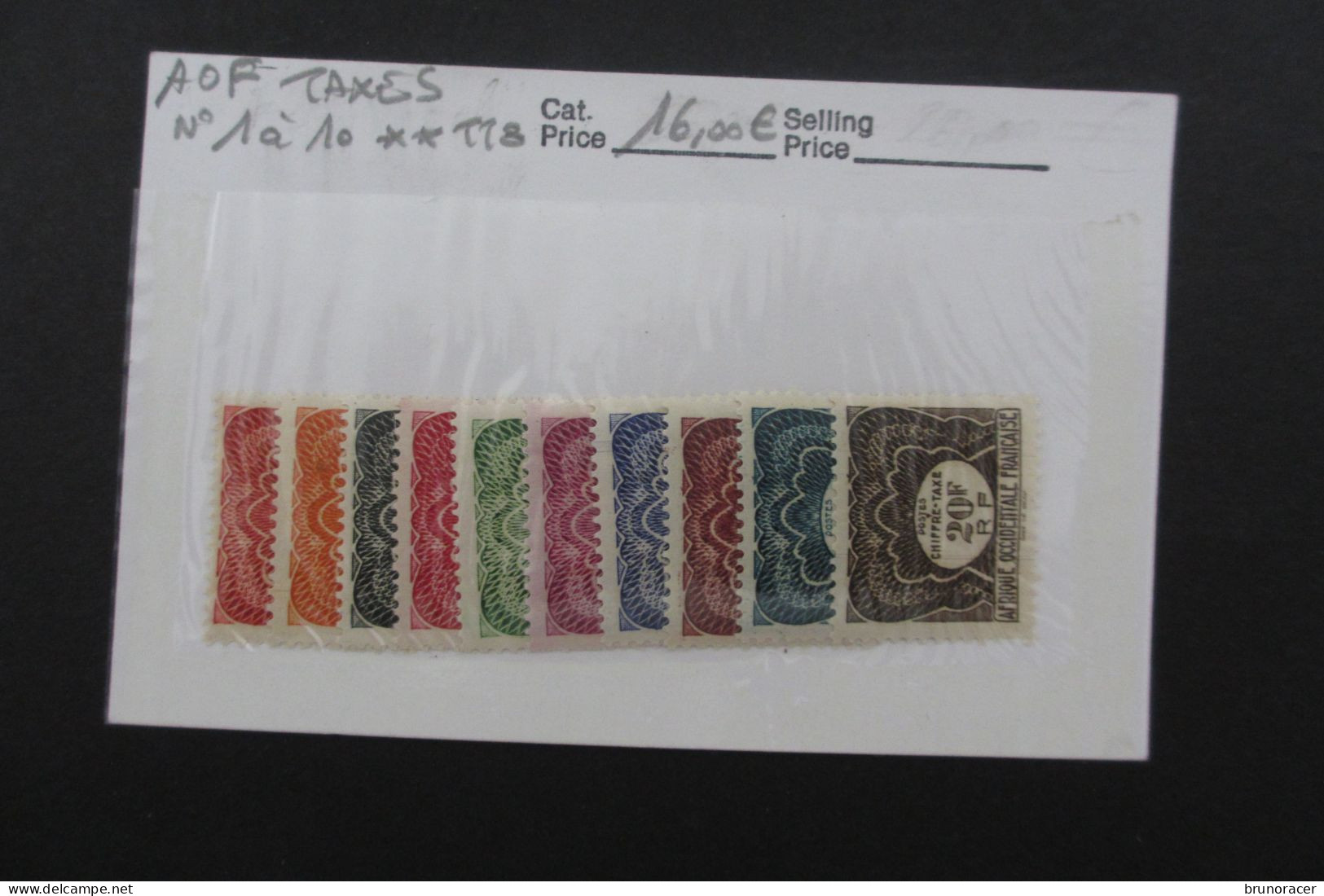 A.O.F. TAXES 1 à 10 NEUF** TTB COTE 16 EUROS VOIR SCANS - Unused Stamps