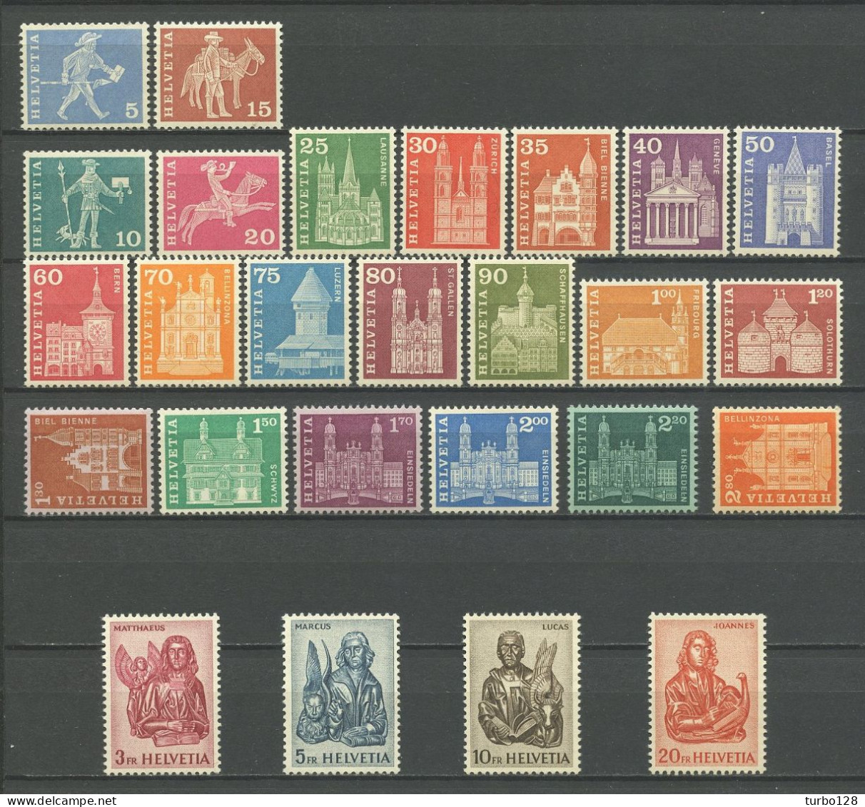 SUISSE 1960  N° 643/660F ** Neufs MNH Luxe C 90 € Série Courante Messager De Fribourg Chevaux Saint Jean Oiseau Aigle - Unused Stamps