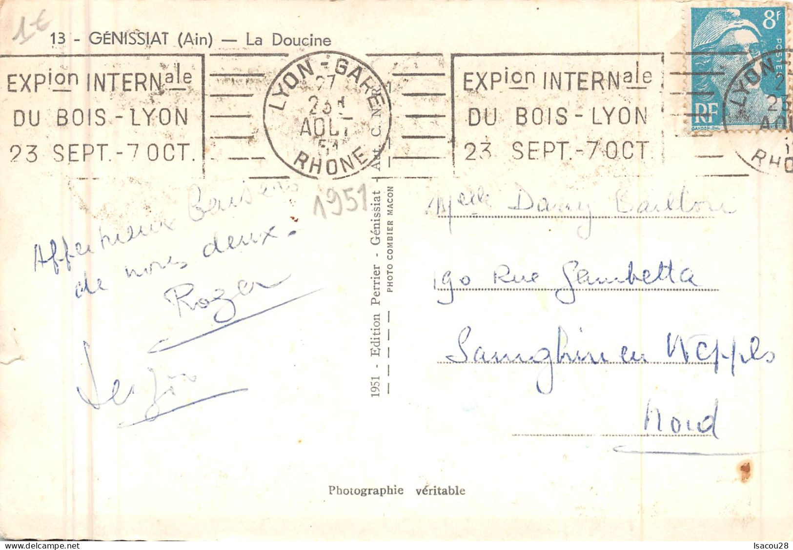 01 - Ain - Barrage De Génissiat - Cpsm Gd Format Dent. - Vue D'ensemble - Editions Perrier 1951 - 2CP - Génissiat