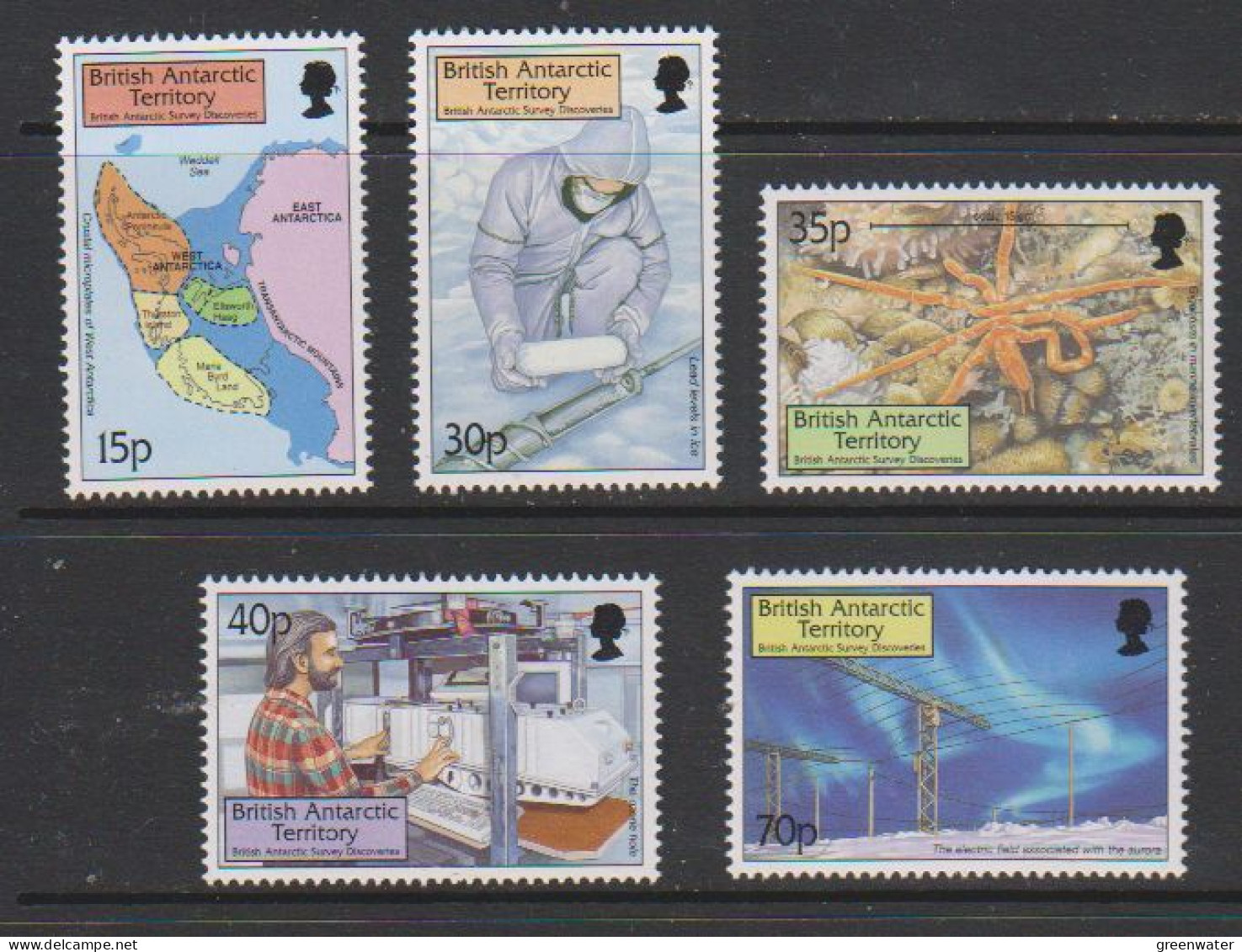 British Antarctic Territory (BAT) 1999 Survey Discoveries 5v   ** Mnh (59533A) - Ungebraucht