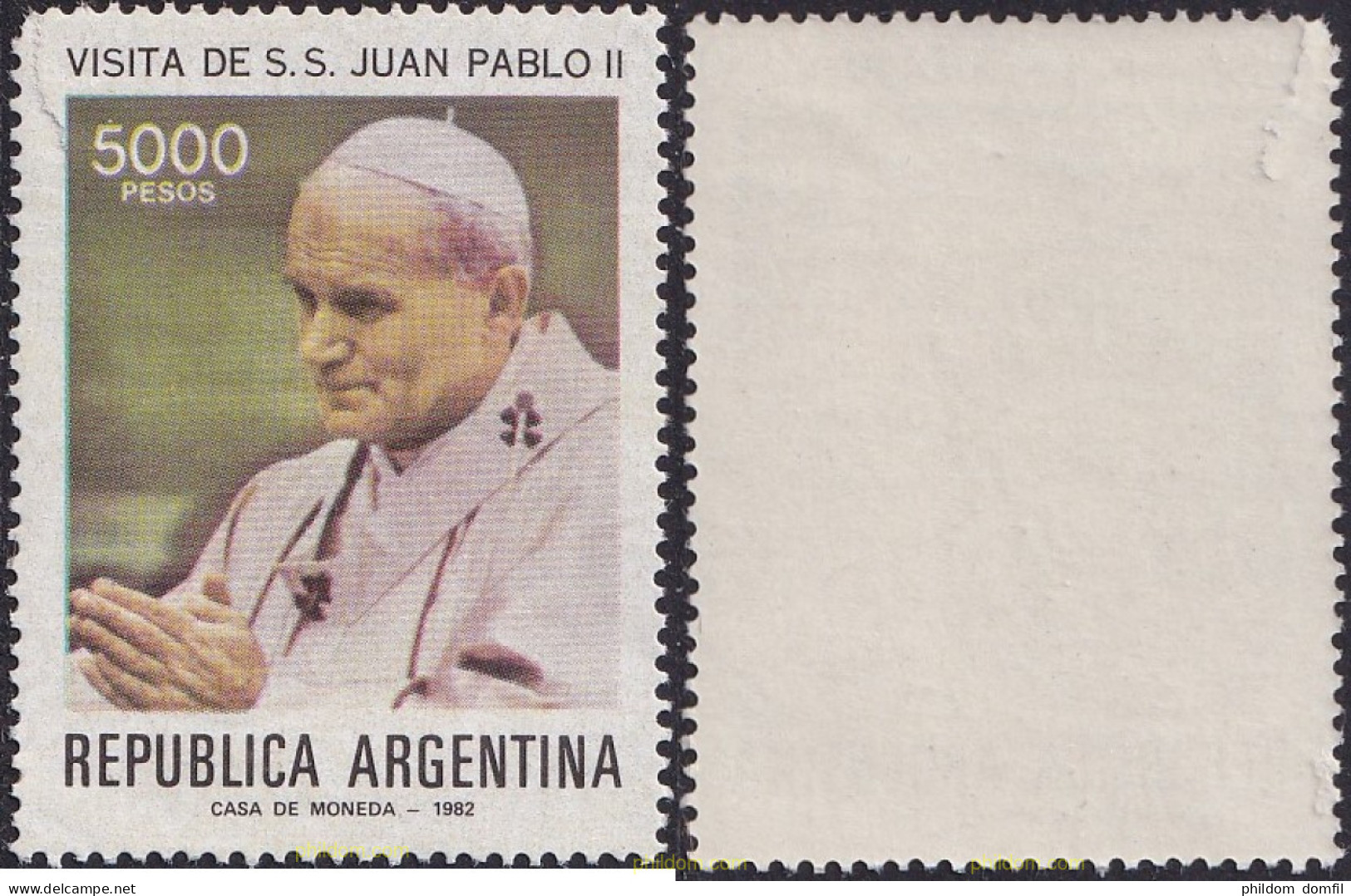 729312 MNH ARGENTINA 1982 VISITA DEL PAPA JUAN PABLO II A ARGENTINA - Neufs