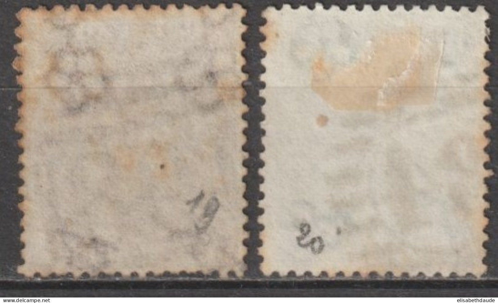 1855 - YVERT N°19/20 OBLITERES - COTE = 400 EUR - Used Stamps