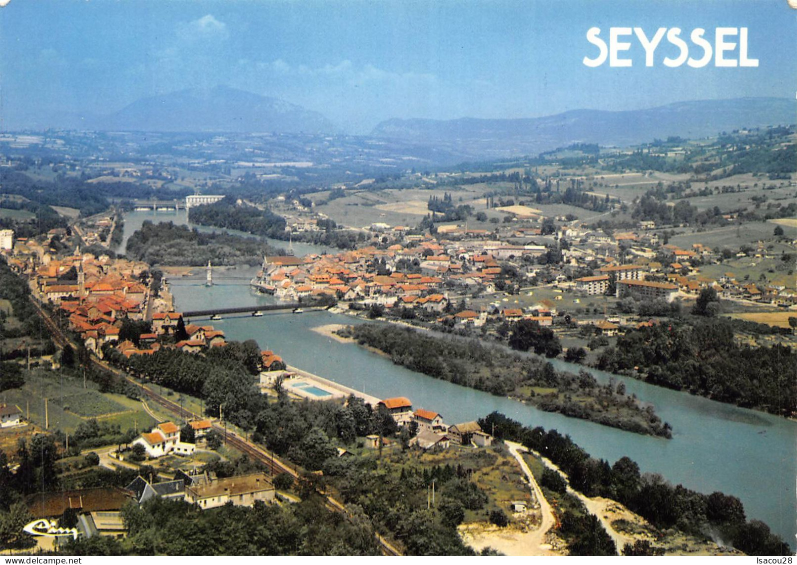 01 - Ain - SEYSSEL - Cpsm Gd Format . - Vue Panoramique Aérienne - Seyssel