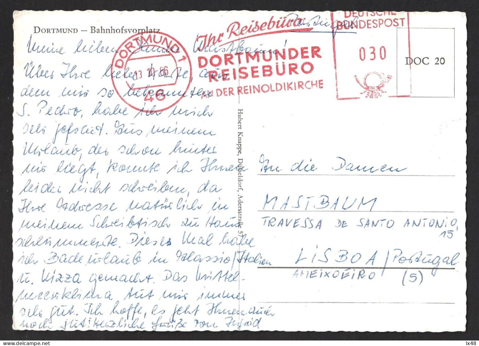 Postcard Of Dortmund Pennant From 1966. 'The Reisurable Dortmunder'. Postkarte Mit Dortmunder Wimpel Von 1966. „Der Wied - Hotels- Horeca