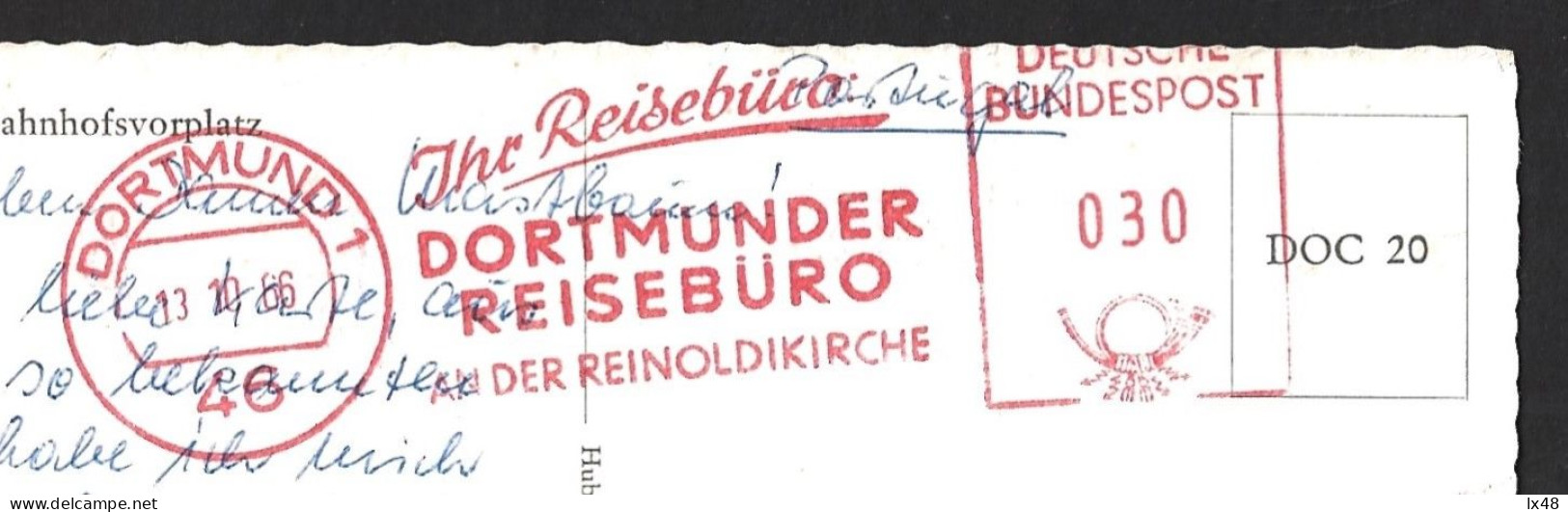 Postcard Of Dortmund Pennant From 1966. 'The Reisurable Dortmunder'. Postkarte Mit Dortmunder Wimpel Von 1966. „Der Wied - Hotels, Restaurants & Cafés