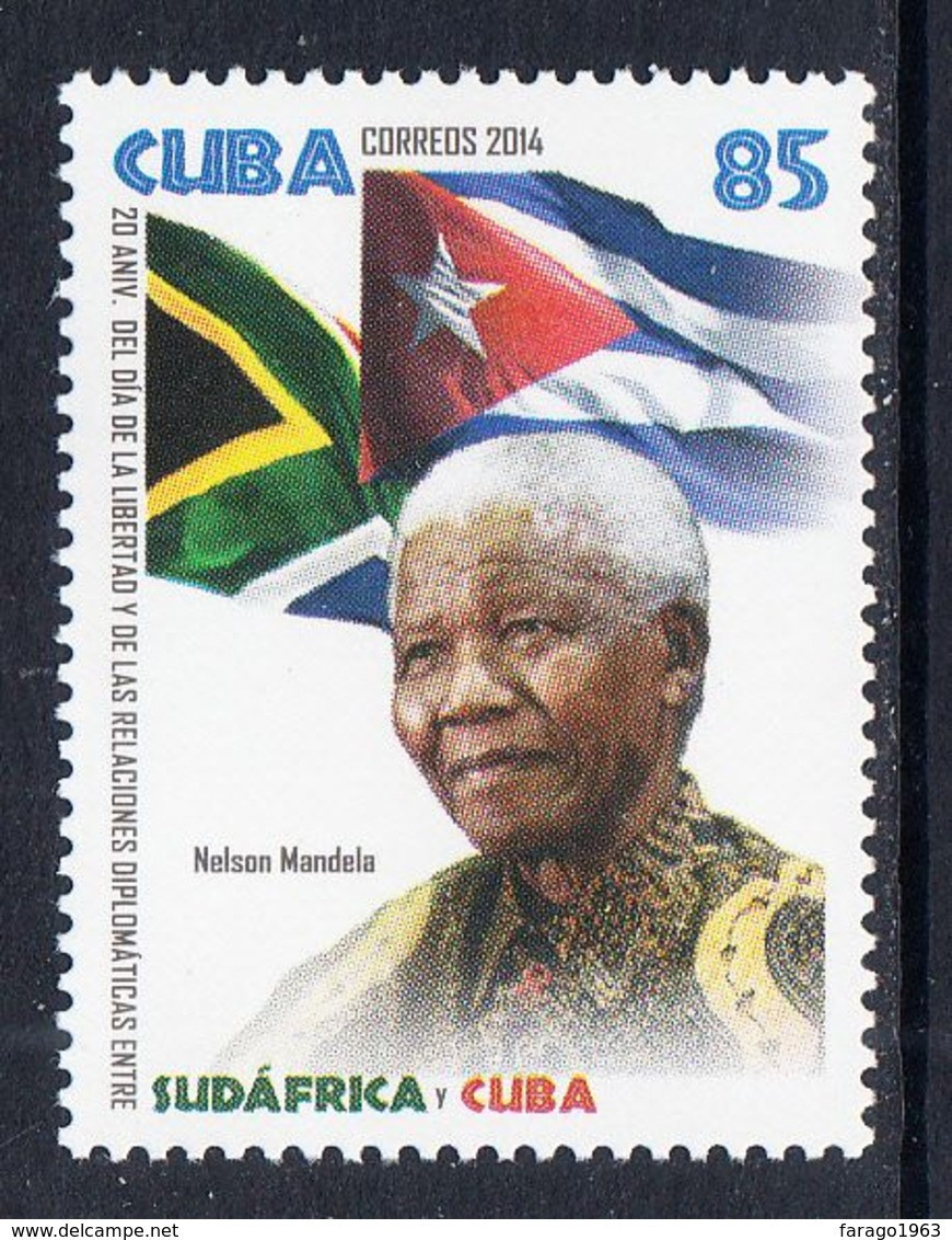 2014 Cuba Mandela Nobel Prize Flags Complete Set Of 1 MNH - Unused Stamps