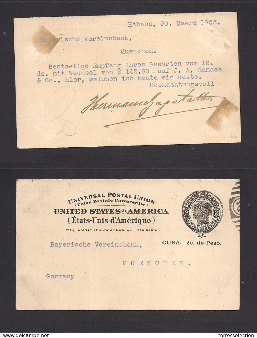 CUBA - Stationery. 1924 (27 Marzo) Habana - Matanza. Entero Postal Through 1c Con Impresión Privada Al Dorso. Hotel Gran - Altri & Non Classificati