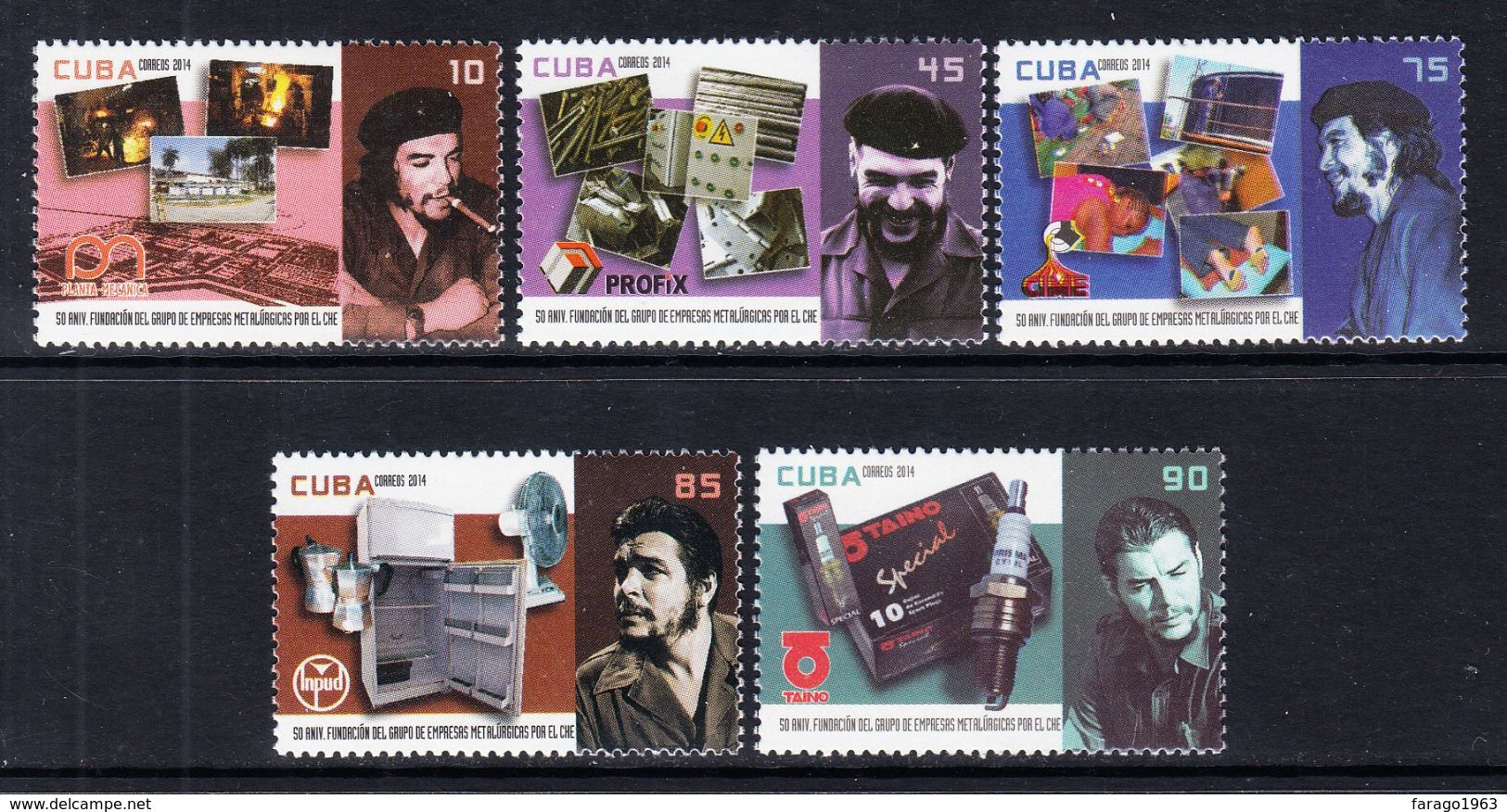 2014 Cuba Che Guevara Industry Coffee Pot Complete Set Of 5 MNH - Neufs