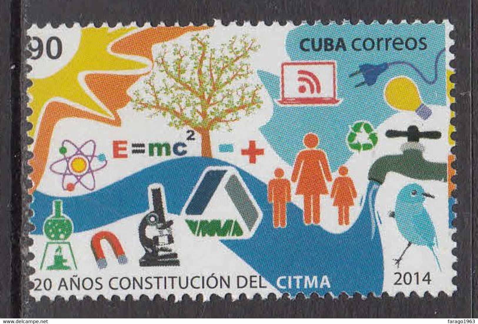 2014 Cuba CITMA Science Microscope Complete Set Of 1 MNH - Ongebruikt