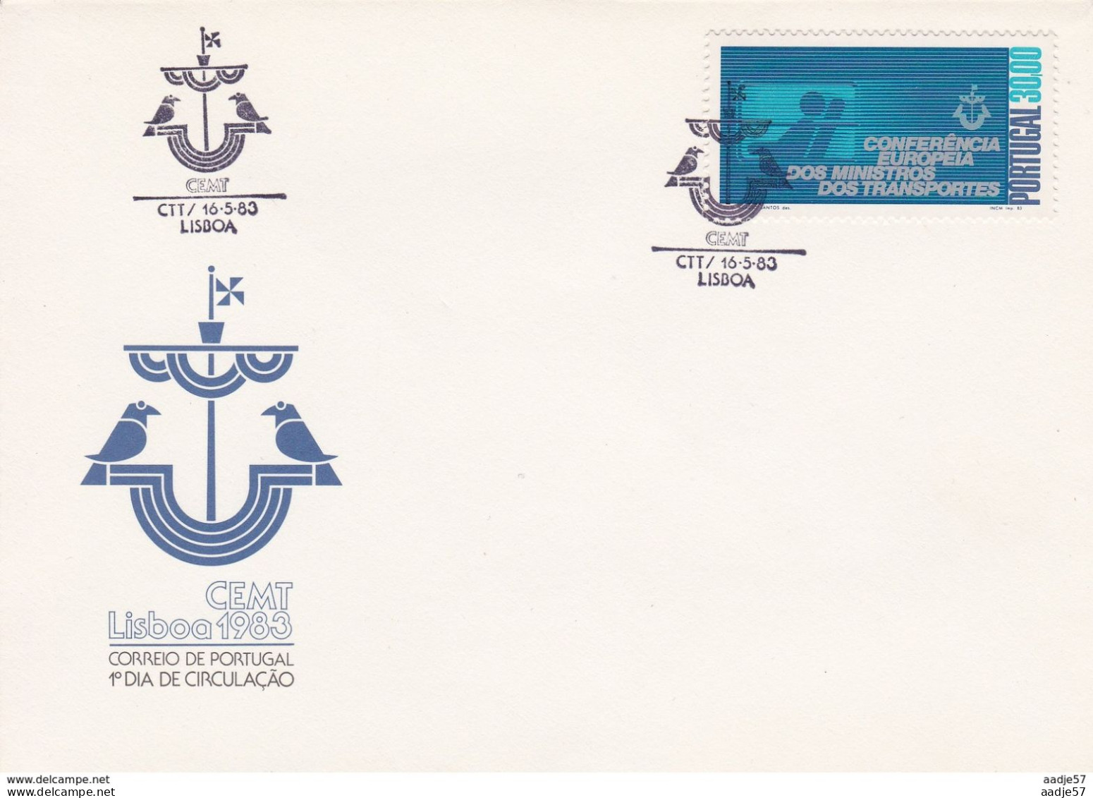 PORTUGAL FDC - CEMT LISBOA 16.05.1983 Train - Covers & Documents
