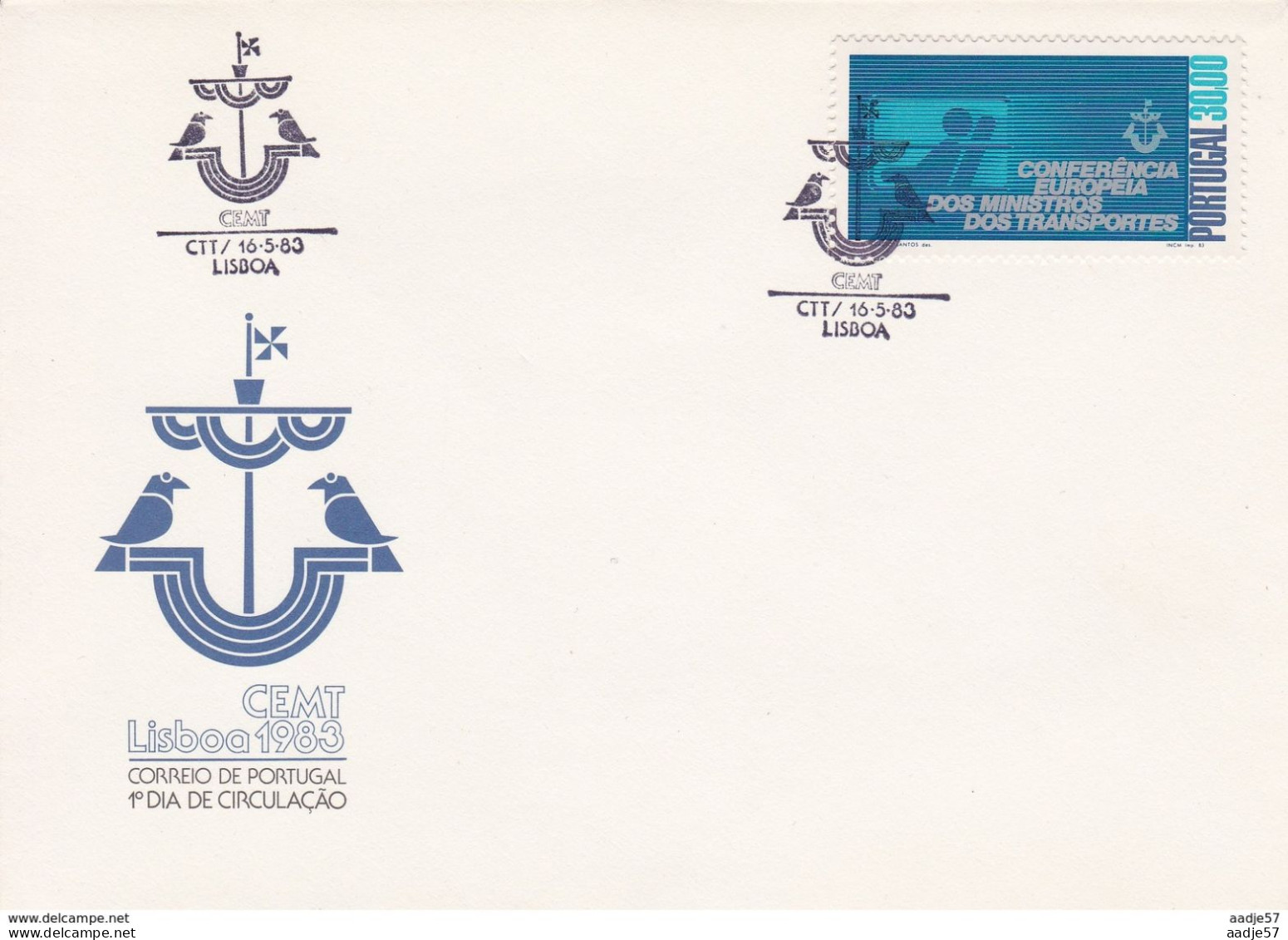 PORTUGAL FDC - CEMT LISBOA 16.05.1983 Train - Briefe U. Dokumente