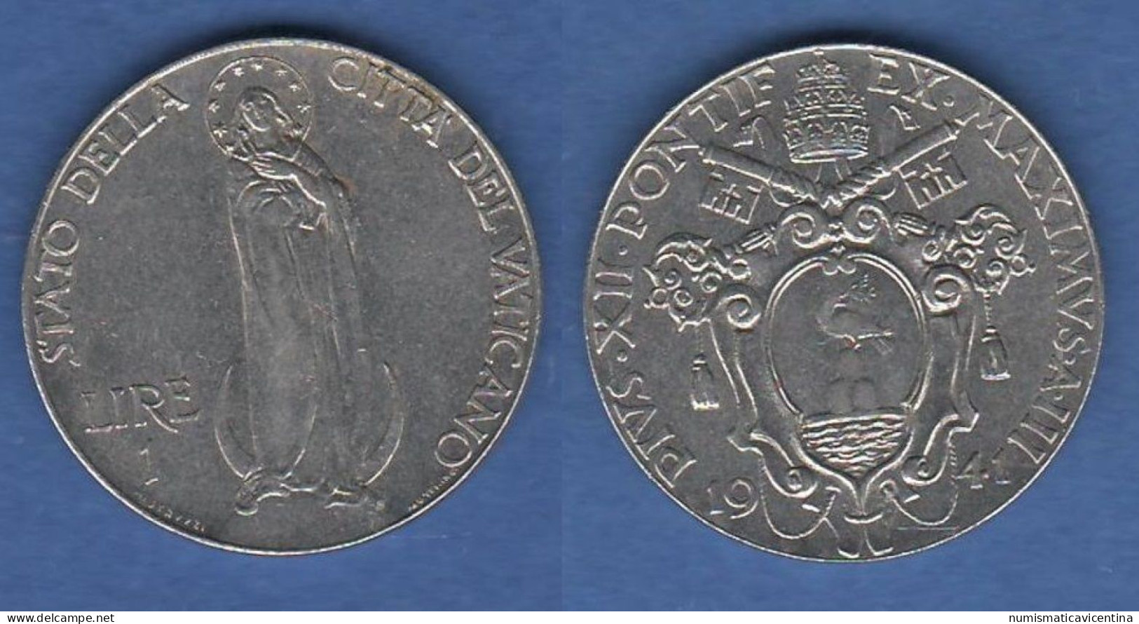 VATICANO 1 Lira 1941 Papa Pio XII° Vatikan City Pius XII° Steel Coin C 22 - Vaticaanstad