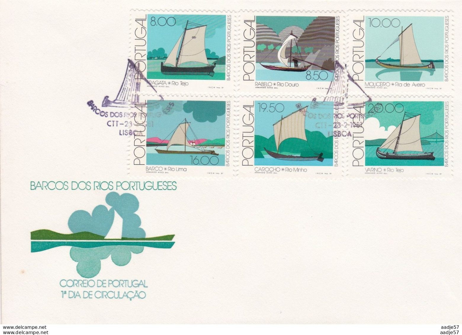 Portugal FDC 23.02.1981 River Boats - Moliceiro Rabelo - Brieven En Documenten