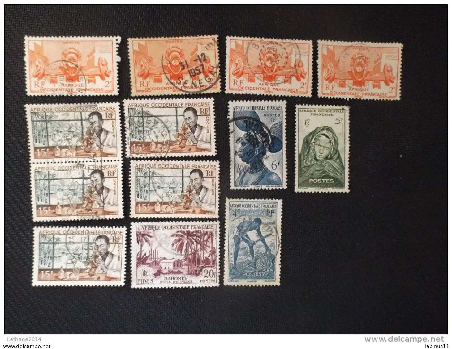 Colonie Francesi Africa Occidentale Stamps Chile Posta Aerea Panama 4 SCANNER - Gebraucht