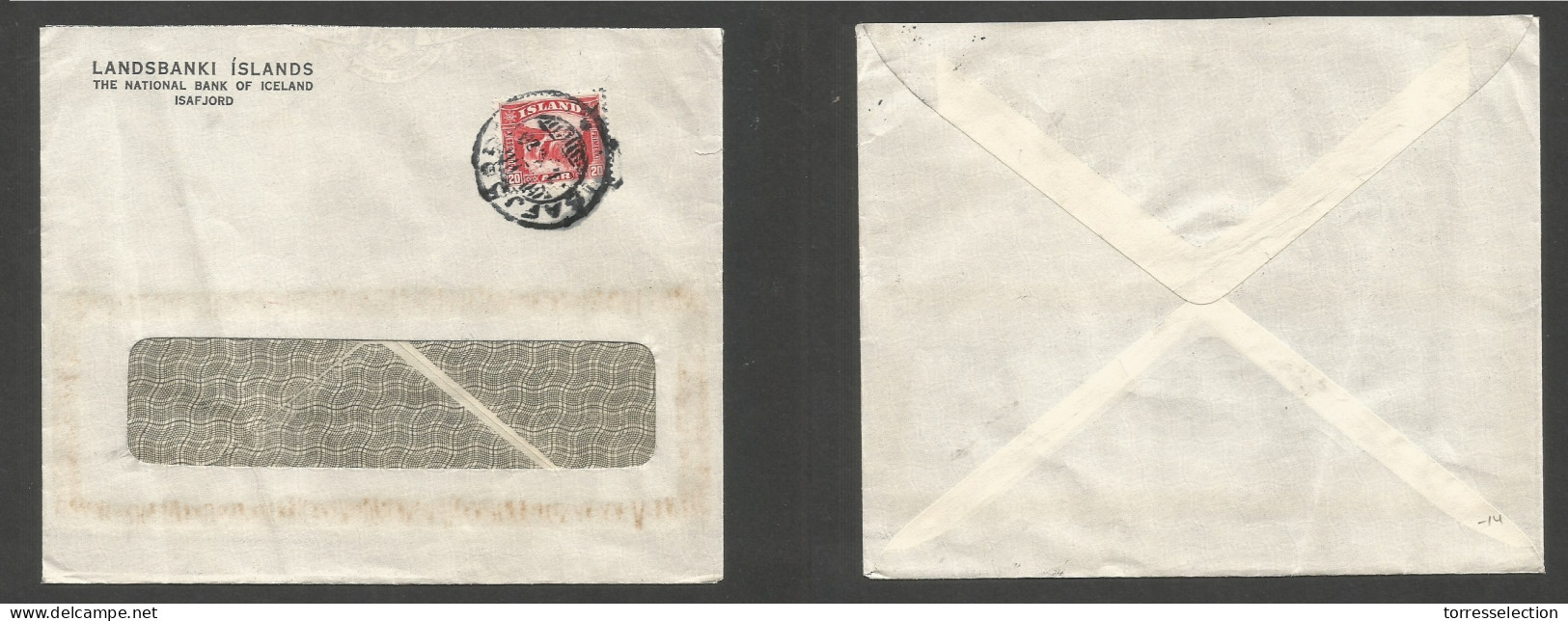 ICELAND. 1936 (7 Oct) Isafjord - Denmark. Comercial 20 Aux Tied Cds Fkd Envelope. - Otros & Sin Clasificación