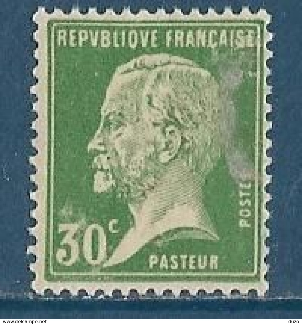 France - 1923/26 - Variété  Pasteur 30 C. Vert - Y&T 174 **  Neuf Défaut D'essuyage - Nuevos