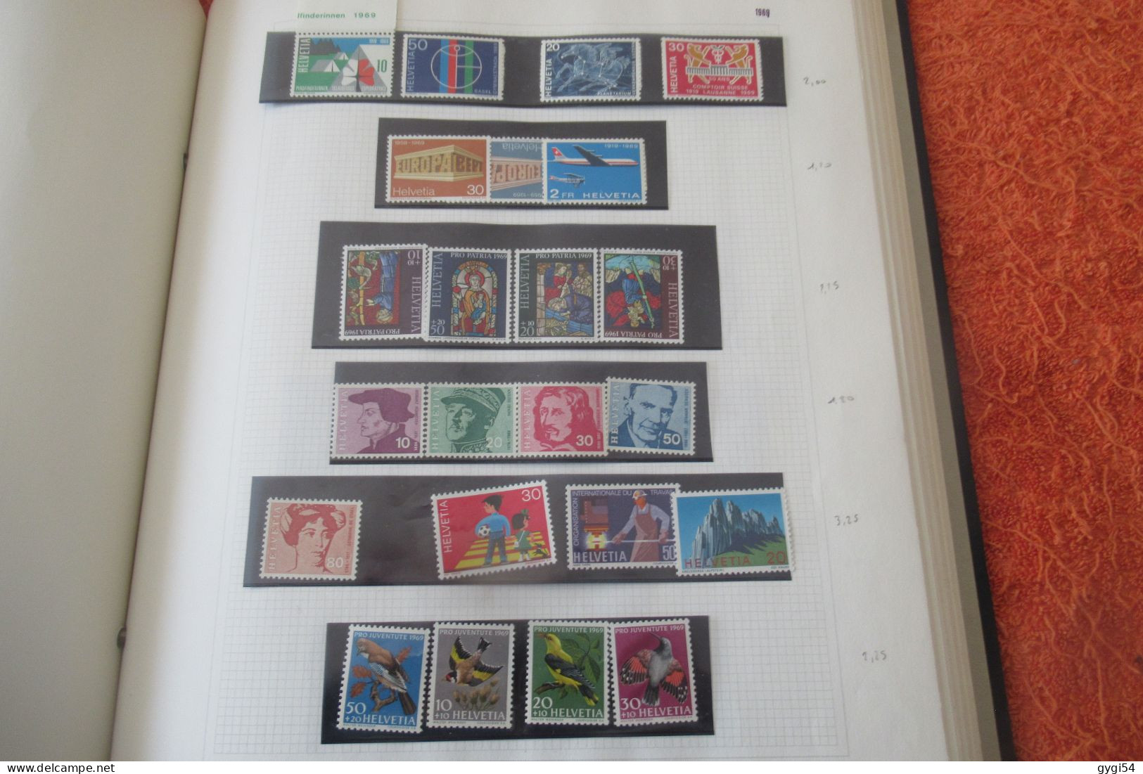 SUISSE LOT TIMBRES NEUFS 1950 - 1969 - Collections (sans Albums)