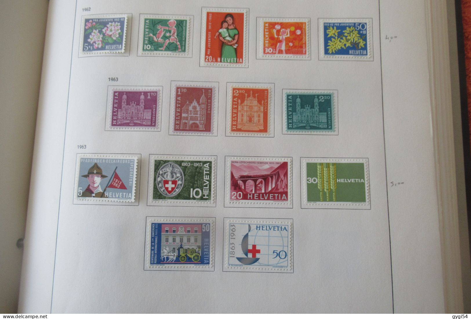 SUISSE LOT TIMBRES NEUFS 1950 - 1969