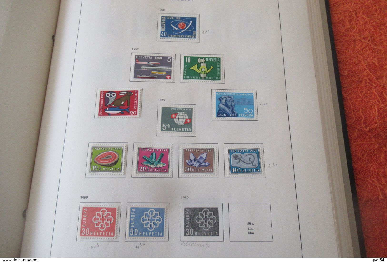 SUISSE LOT TIMBRES NEUFS 1950 - 1969