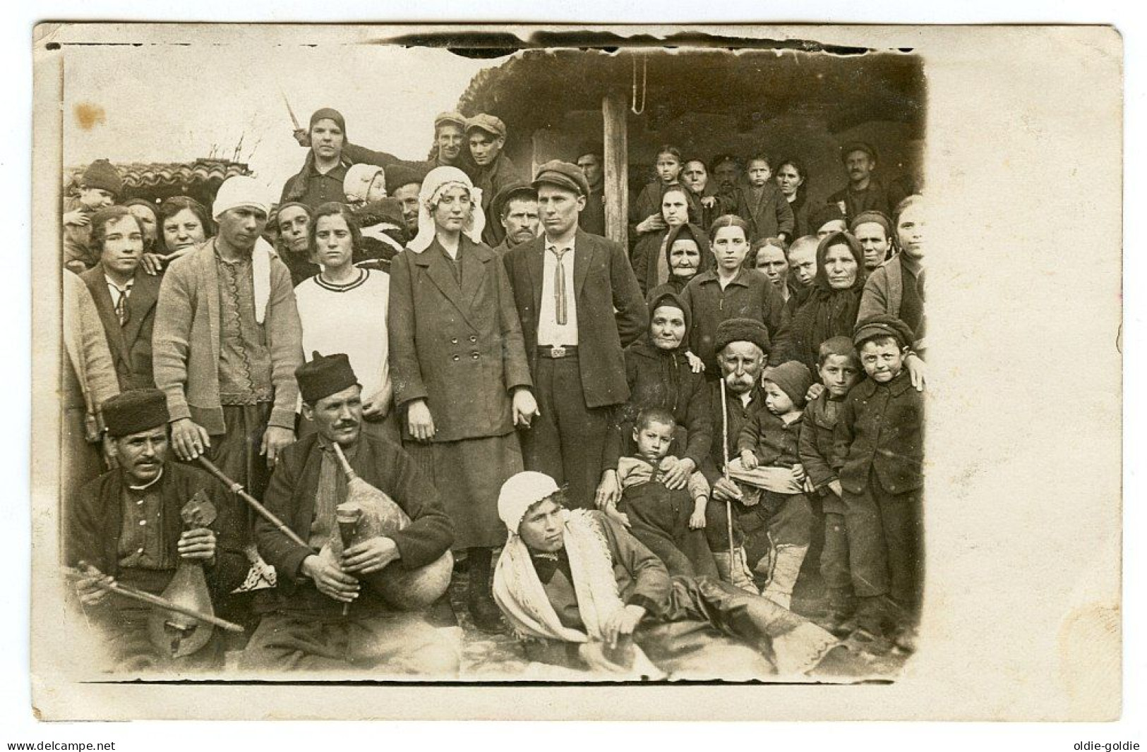 Traditional Musicians Instruments Joueur De Cornemuse Bagpipe Player Piper Dudelsack Wedding Music Rare Photo Ca 1920s - Musik